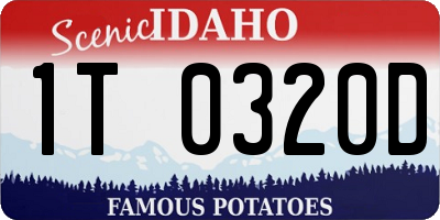 ID license plate 1T0320D