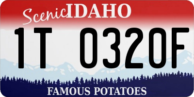 ID license plate 1T0320F