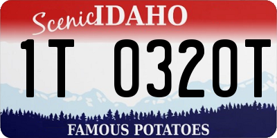 ID license plate 1T0320T