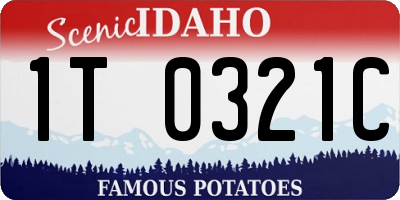 ID license plate 1T0321C