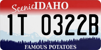 ID license plate 1T0322B
