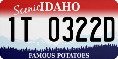 ID license plate 1T0322D