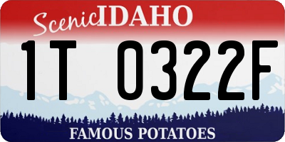ID license plate 1T0322F