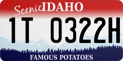 ID license plate 1T0322H