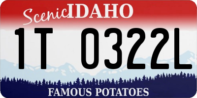 ID license plate 1T0322L