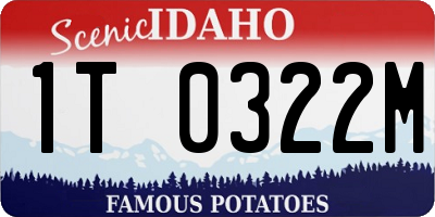 ID license plate 1T0322M