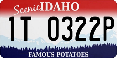 ID license plate 1T0322P