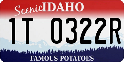 ID license plate 1T0322R
