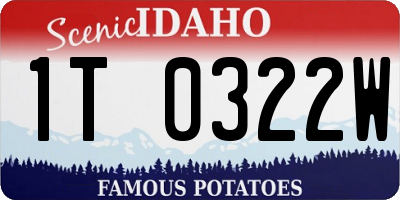 ID license plate 1T0322W