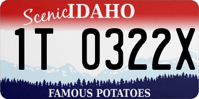 ID license plate 1T0322X