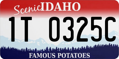 ID license plate 1T0325C