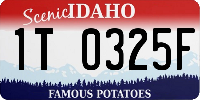 ID license plate 1T0325F
