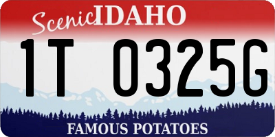 ID license plate 1T0325G