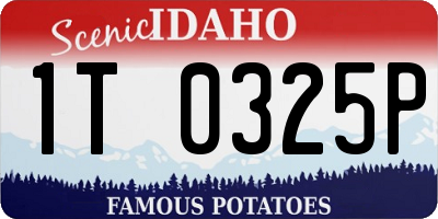 ID license plate 1T0325P