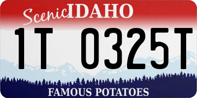ID license plate 1T0325T