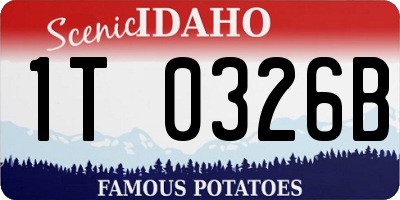 ID license plate 1T0326B