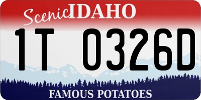 ID license plate 1T0326D