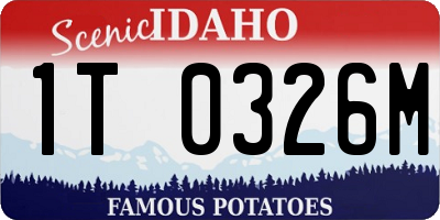 ID license plate 1T0326M