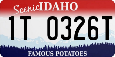 ID license plate 1T0326T