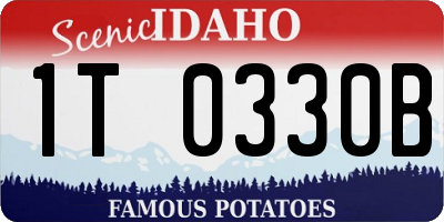 ID license plate 1T0330B