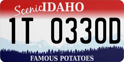ID license plate 1T0330D