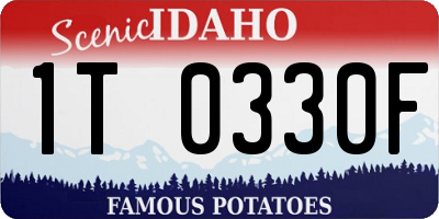 ID license plate 1T0330F