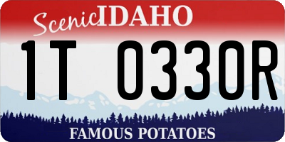 ID license plate 1T0330R