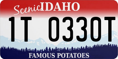 ID license plate 1T0330T