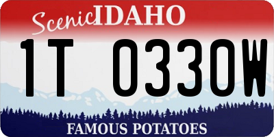 ID license plate 1T0330W