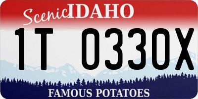 ID license plate 1T0330X