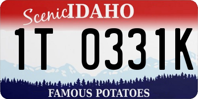 ID license plate 1T0331K