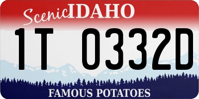 ID license plate 1T0332D