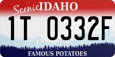 ID license plate 1T0332F