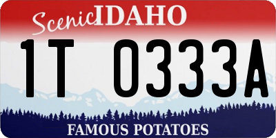 ID license plate 1T0333A