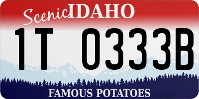 ID license plate 1T0333B