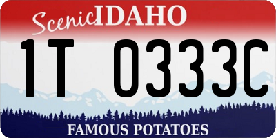 ID license plate 1T0333C