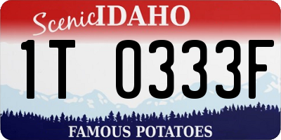 ID license plate 1T0333F