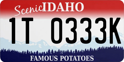 ID license plate 1T0333K