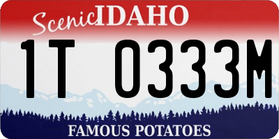 ID license plate 1T0333M