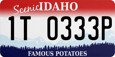 ID license plate 1T0333P