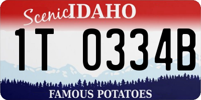 ID license plate 1T0334B