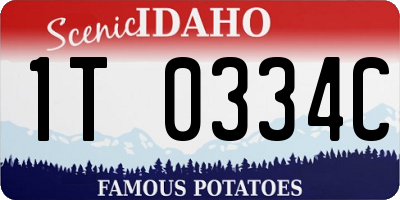 ID license plate 1T0334C