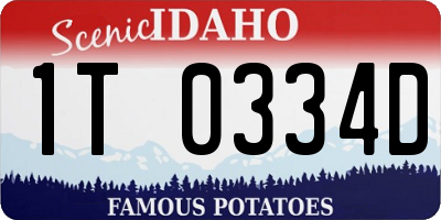ID license plate 1T0334D