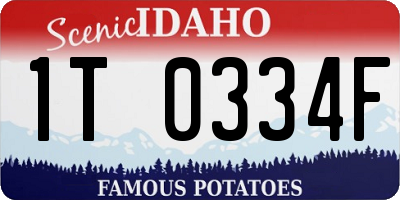 ID license plate 1T0334F