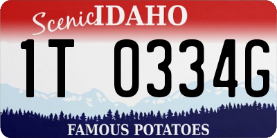 ID license plate 1T0334G