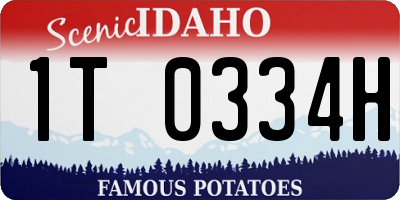 ID license plate 1T0334H