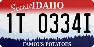 ID license plate 1T0334I