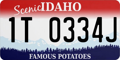 ID license plate 1T0334J
