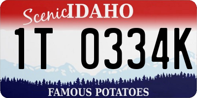 ID license plate 1T0334K