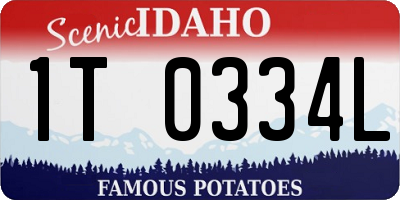 ID license plate 1T0334L